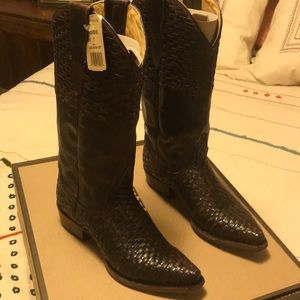 NWT Stetson Bea basket weave boots sz 7